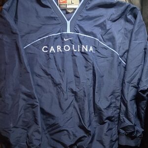 Vintage 90s Nike Team UNC Carolina Tar Heels Large Pullover Windbreaker Jacket
